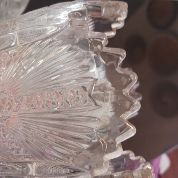 Set of 2 Two Vintage Cut Vase Bryce Highbee Espg Victorian Thistle Design - Picture 3 of 7